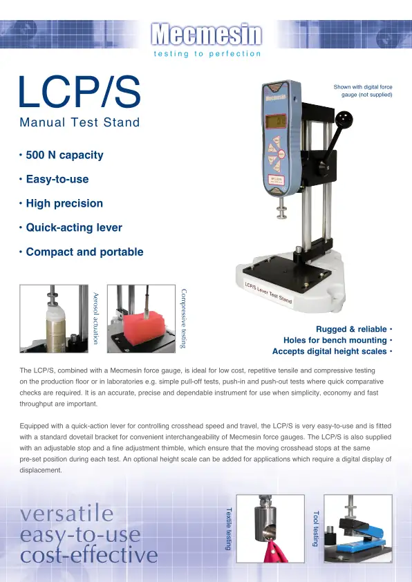 LCP/S Manual Test Stand