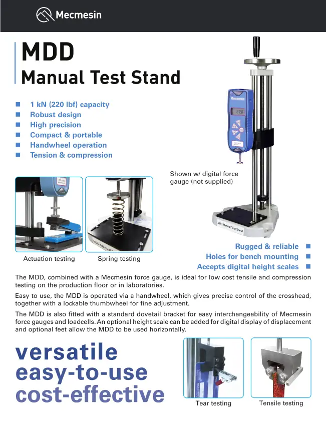 MDD Manual Test Stand